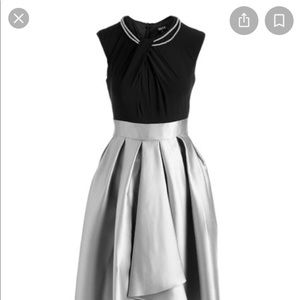 NWT SLNY Black & Light Silver Cocktail Dress sz12